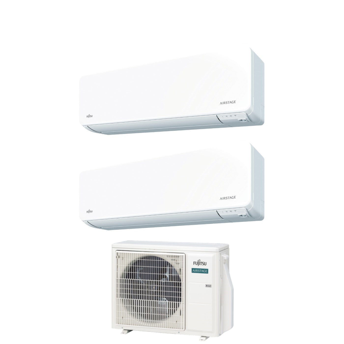 Climatizzatore Condizionatore Fujitsu Dual Split Inverter serie KG AIRSTAGE 12+14 con AOEG18KBCA2 R-32 Wi-Fi Integrato 12000+14000