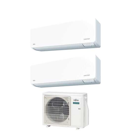 Climatizzatore Condizionatore Fujitsu Dual Split Inverter serie KG AIRSTAGE 7+12 con AOEG14KBCA2 R-32 Wi-Fi Integrato 7000+12000