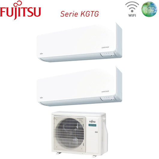 Climatizzatore Condizionatore Fujitsu Dual Split Inverter serie KG AIRSTAGE 9+14 con AOEG18KBCA2 R-32 Wi-Fi Integrato 9000+14000