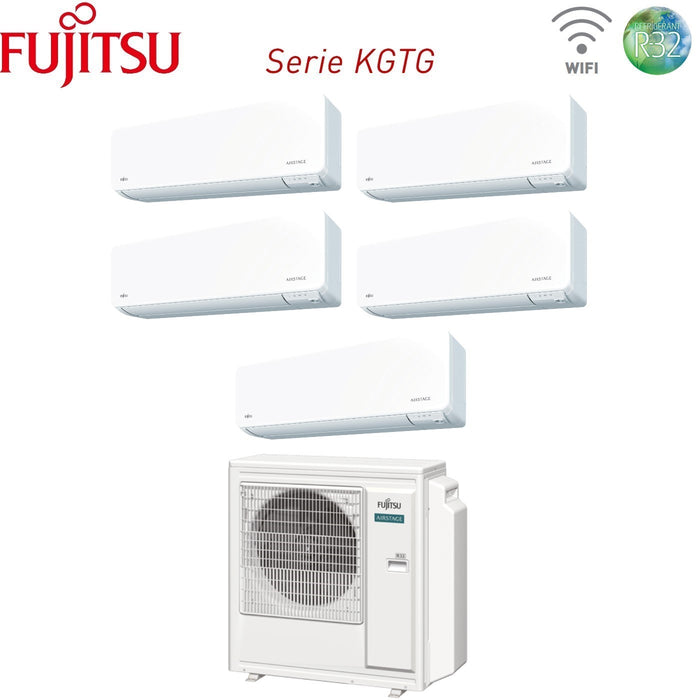 Climatizzatore Condizionatore Fujitsu Penta Split Inverter serie KG AIRSTAGE 9+9+9+12+14 con AOEG36KBTA5 R-32 Wi-Fi Integrato 9000+9000+9000+12000+14000