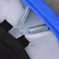 Trampolino Elastico per Allenamento con 30 Molle, in Acciaio, Plastica e PP, Ø91x22.5 cm, Nero e Blu