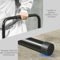 Barra per Dip in Acciaio ad Altezza Regolabile con 6 Lunghezze Regolabili, 90-102x65x80-90 cm, Nera