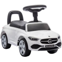 Macchina per Bambini Licenza Mercedes Benz con Clacson e Spazio Portaoggetti, 65x28x39 cm, Bianco