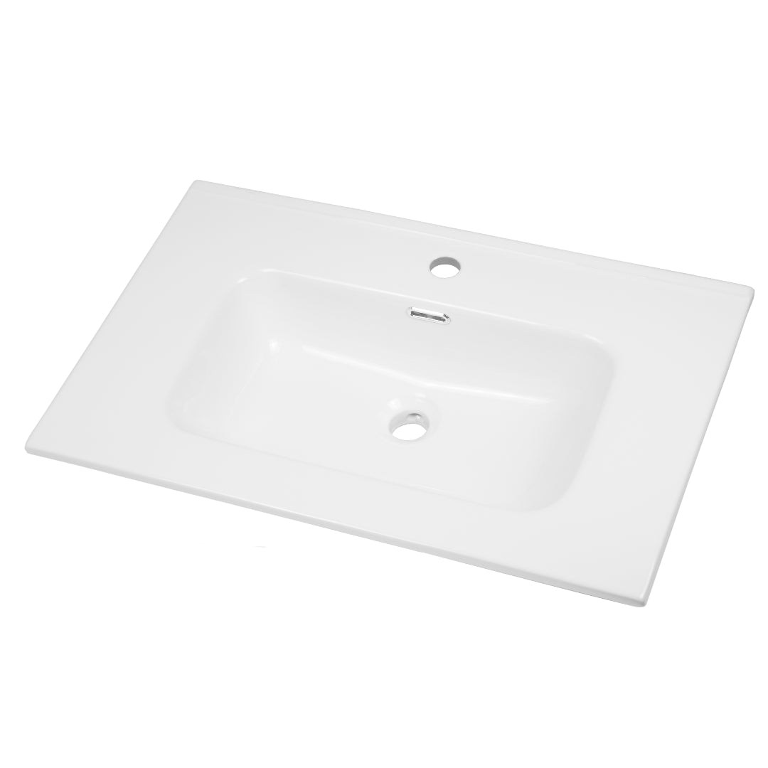 Lavabo ad incasso in ceramica bianco lucido per mobili bagno *** misure 81x46 cm, confezione 1