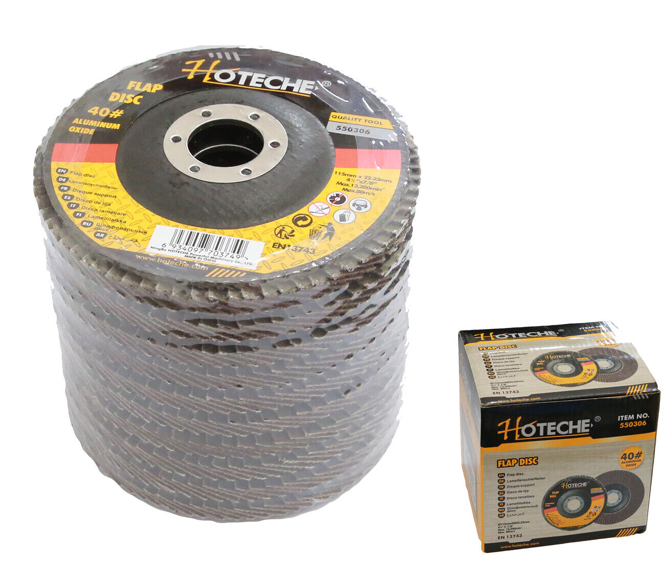 KIT 10 PZ DISCO ABRASIVO LAMELLARE PER SMERIGLIATRICE 115mm GRANA 40 60 80 120 40