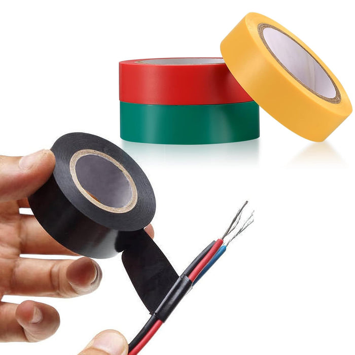KIT 10 ROTOLI NASTRO ISOLANTE ELETTRICO PER ELETTRICISTA PVC COLORI ASSORTI