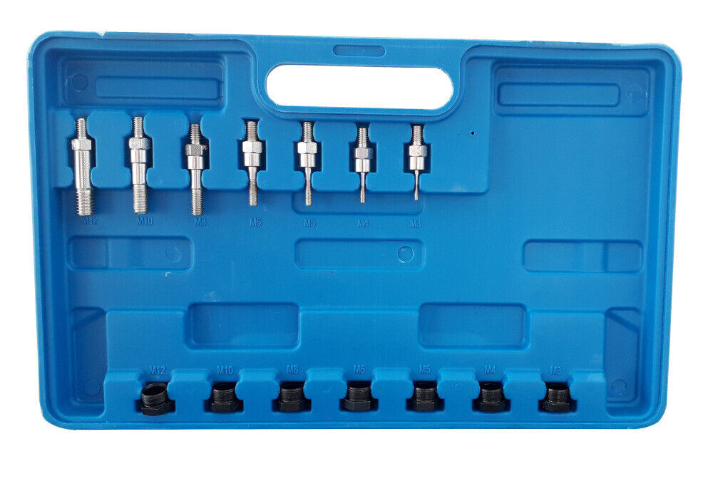 KIT 116 PZ RIVETTATRICE PER INSERTI RIVETTI FILETTATI M3 M4 M5 M6 M8 M10 M12