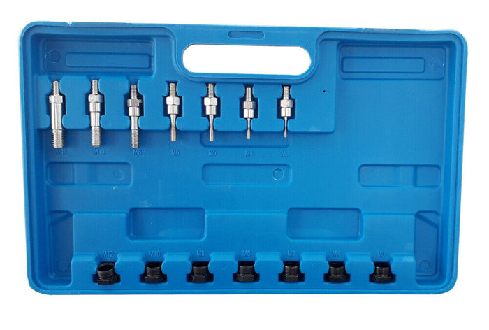 KIT 116 PZ RIVETTATRICE PER INSERTI RIVETTI FILETTATI M3 M4 M5 M6 M8 M10 M12