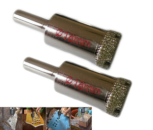 KIT 2 FRESA A TAZZA DIAMANTATA Ø 18 mm PER VETRO, MARMO, CERAMICA E VETRORESINA