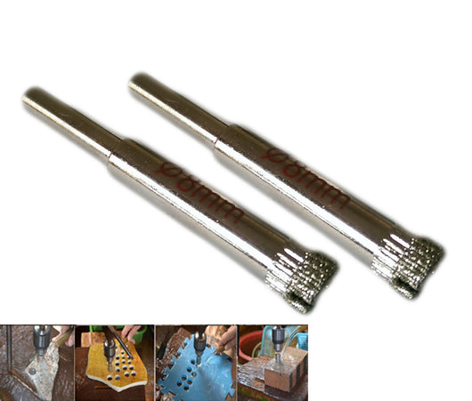 KIT 2 FRESA A TAZZA DIAMANTATA Ø 8 mm PER VETRO, MARMO, CERAMICA E VETRORESINA