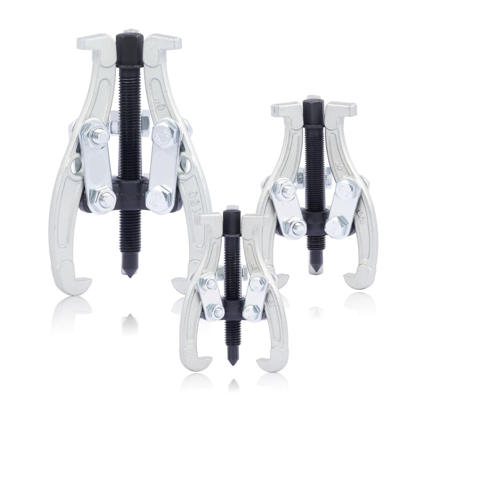 KIT 3 ESTRATTORI PER CUSCINETTI  INTERNI ED ESTERNI A TRE GRIFFE 75 100 150 mm
