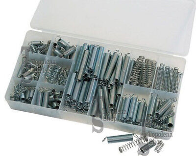 KIT ASSORTIMENTO SET MOLLE A COMPRESSIONE A TRAZIONE BOX 200 PEZZI VARIE MISURE