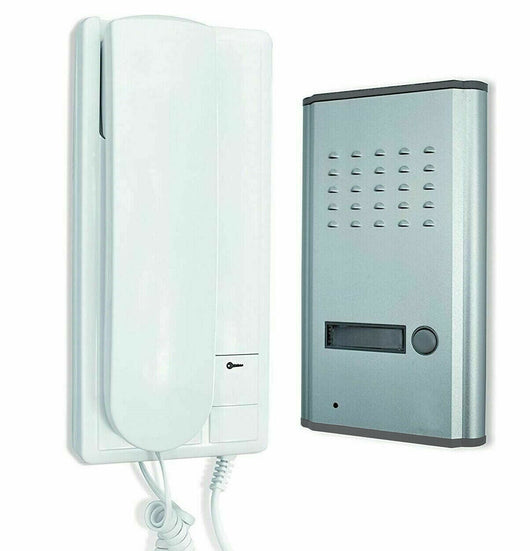 KIT CITOFONO MONOFAMILIARE CORNETTA 2 FILI APRIPORTA CANCELLO DA INTERNO ESTERNO
