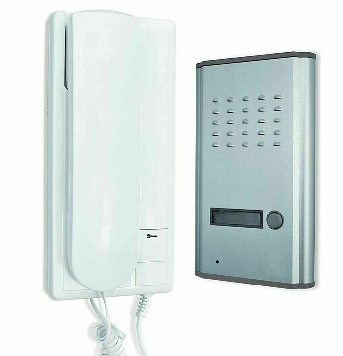 KIT CITOFONO MONOFAMILIARE CORNETTA 2 FILI APRIPORTA CANCELLO DA INTERNO ESTERNO