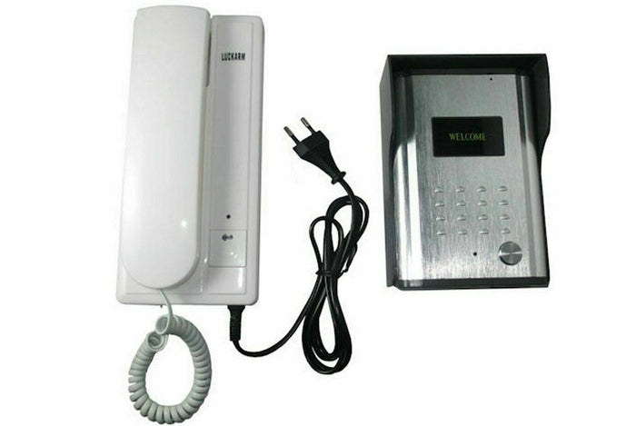 KIT CITOFONO MONOFAMILIARE PER ESTERNO 2 FILI CORNETTA APERTURA CANCELLO 328A M