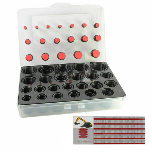 KIT GUARNIZIONI O RING 42 MISURE DIVERSE 666 PZ PEZZI ORING ANELLI GOMMINI