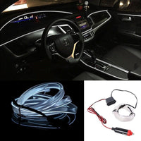 KIT LUCE STRISCIA ATMOSFERA INTERNI AUTO FILO FIBRA OTTICA 12V - BIANCO 5MT