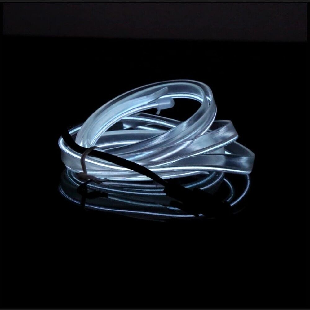 KIT LUCE STRISCIA ATMOSFERA INTERNI AUTO FILO FIBRA OTTICA 12V - BIANCO 5MT