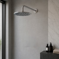 SINED Kit Braccio e Soffione Inox Satinato 30 cm da Parete in Acciaio 316L ideale per interni ed esterni resistente alla corrosione e perfetto per bagni moderni e ambienti outdoor