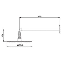SINED Kit Braccio e Soffione Inox Satinato 30 cm da Parete in Acciaio 316L ideale per interni ed esterni resistente alla corrosione e perfetto per bagni moderni e ambienti outdoor