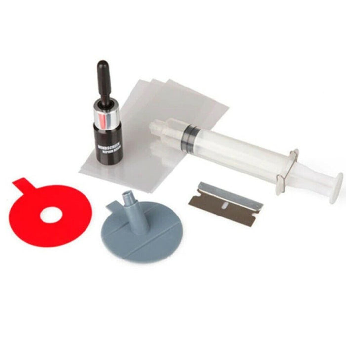 KIT RIPARAZIONE PARABREZZA CREPE SCHEGGE VETRO AUTO RIPARA DANNI VETRO RESINA