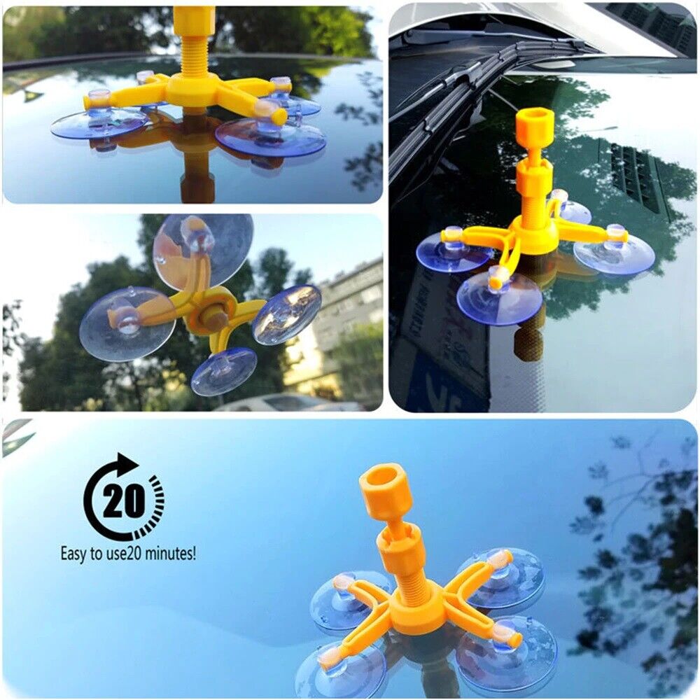 KIT RIPARAZIONE PARABREZZA CREPE SCHEGGE VETRO AUTO RIPARA DANNI VETRO RESINA