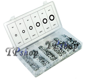 KIT RONDELLE 900 PEZZI IN ACCIAIO ASSORTIMENTO DI VARIE DIMENSIONI GUARNIZIONI