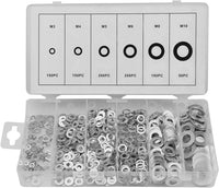 KIT RONDELLE 900 PEZZI IN ACCIAIO ASSORTIMENTO DI VARIE DIMENSIONI GUARNIZIONI