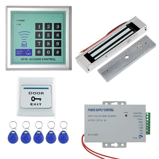 KIT SERRATURA MAGNETICA ELETTRONICA SISTEMA DI CONTROLLO ACCESSI RFID APRIPORTA