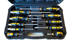 KIT SET 10 CACCIAVITI CACCIAVITE CROCE E TAGLIO IMPATTO PUNTE MAGNETICHE CR-V