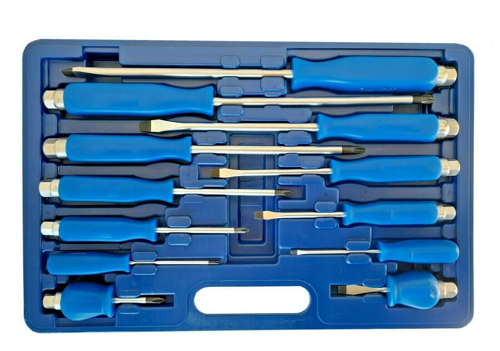KIT SET 12 CACCIAVITI CACCIAVITE IMPATTO A CROCE E TAGLIO CON MANICO AD IMPATTO