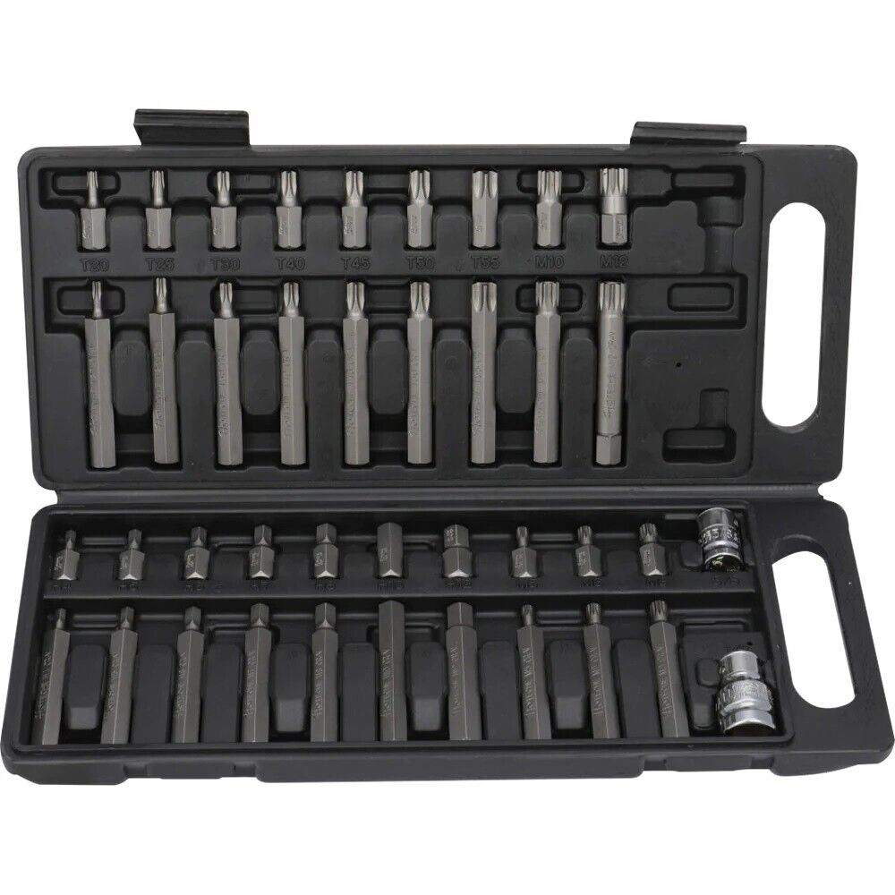 KIT SET INSERTI CHIAVI 40 PZ BUSSOLE CHIAVI TORX HEX 1/2" 3/8" PROFESSIONALE