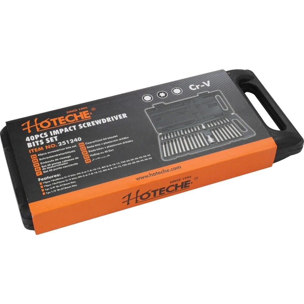 KIT SET INSERTI CHIAVI 40 PZ BUSSOLE CHIAVI TORX HEX 1/2" 3/8" PROFESSIONALE