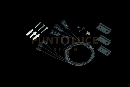 KIT SOSPENSIONE PER BINARIO CIRCOLARE RING SUPERFICIE NERO H.190CM