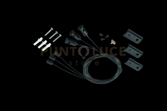 KIT SOSPENSIONE PER BINARIO CIRCOLARE RING SUPERFICIE NERO H.190CM