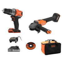 KIT TRAPANO A BATTERIA CON PERCUSSIONE+SMERIGLIATRICE E ACCESSORI