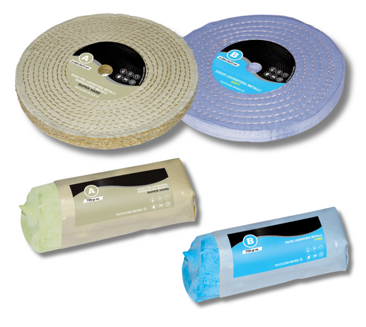 Kit Lucidatura Metalli 2 Disco 300 mm e 2 Pasta Abrasiva Lucidante 700gr Per Lucidare a Specchio Acciaio Inox Alluminio Cromature Ottone Mola Da Banco