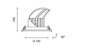 KITTY FARETTO 4000K 2440LM 35W IP20 BIANCO  D.14CM