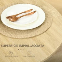 Tavolo Pieghevole da Pranzo a 2 Ribalte, Tavolo Consolle in Legno Salvaspazio, Rovere