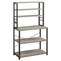 Scaffale da cucina con ripiani portaoggetti 6 ganci struttura in metallo per utensili forno a microonde stile industriale 80 x 40 x 167 cm grigio 12_0005650