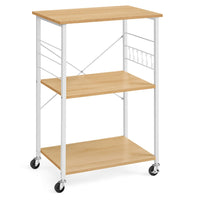 Carrello da cucina con ripiano 3 ripiani forno a microonde mini tostapane struttura in metallo con 6 ganci stile industriale marrone 12_0005676