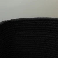 Cesto Portabiancheria da 36L Portatile e Pieghevole con Manici in Cotone Naturale, Ø38x45 cm, Nero