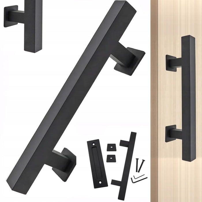 Maniglia per porte scorrevoli, nera, maniglia retro loft premium