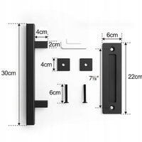 Maniglia per porte scorrevoli nera loft retro premium