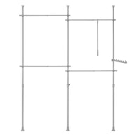 Cabina Armadio Guardaroba Componibile Appendiabiti A Terra Grigio KLS03-HG SoBuy