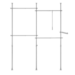 Cabina Armadio Guardaroba Componibile Appendiabiti A Terra Grigio KLS03-HG SoBuy