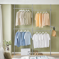 Cabina Armadio Guardaroba Componibile Appendiabiti A Terra Grigio KLS03-HG SoBuy