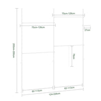 SoBuy KLS03-II-W Telescopic Appendiabiti da Terra, Robusto Stand Appendiabiti con Aste, Armadio Aperto Regolabile per Camera da Letto, Bianco