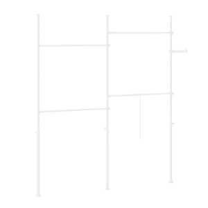 SoBuy KLS03-II-W Telescopic Appendiabiti da Terra, Robusto Stand Appendiabiti con Aste, Armadio Aperto Regolabile per Camera da Letto, Bianco