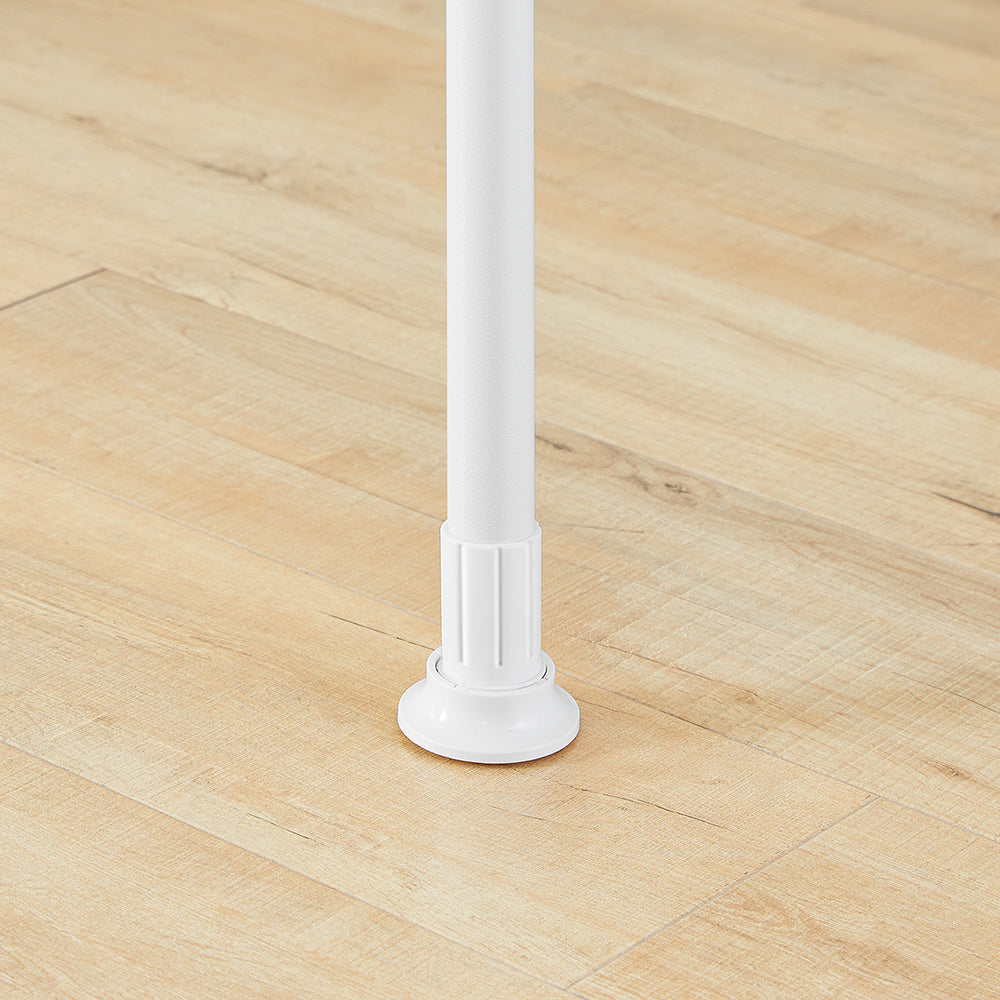 SoBuy KLS03-II-W Telescopic Appendiabiti da Terra, Robusto Stand Appendiabiti con Aste, Armadio Aperto Regolabile per Camera da Letto, Bianco